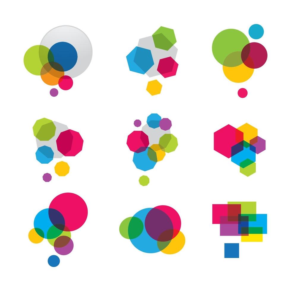imagens de logotipo colorido de bolhas vetor