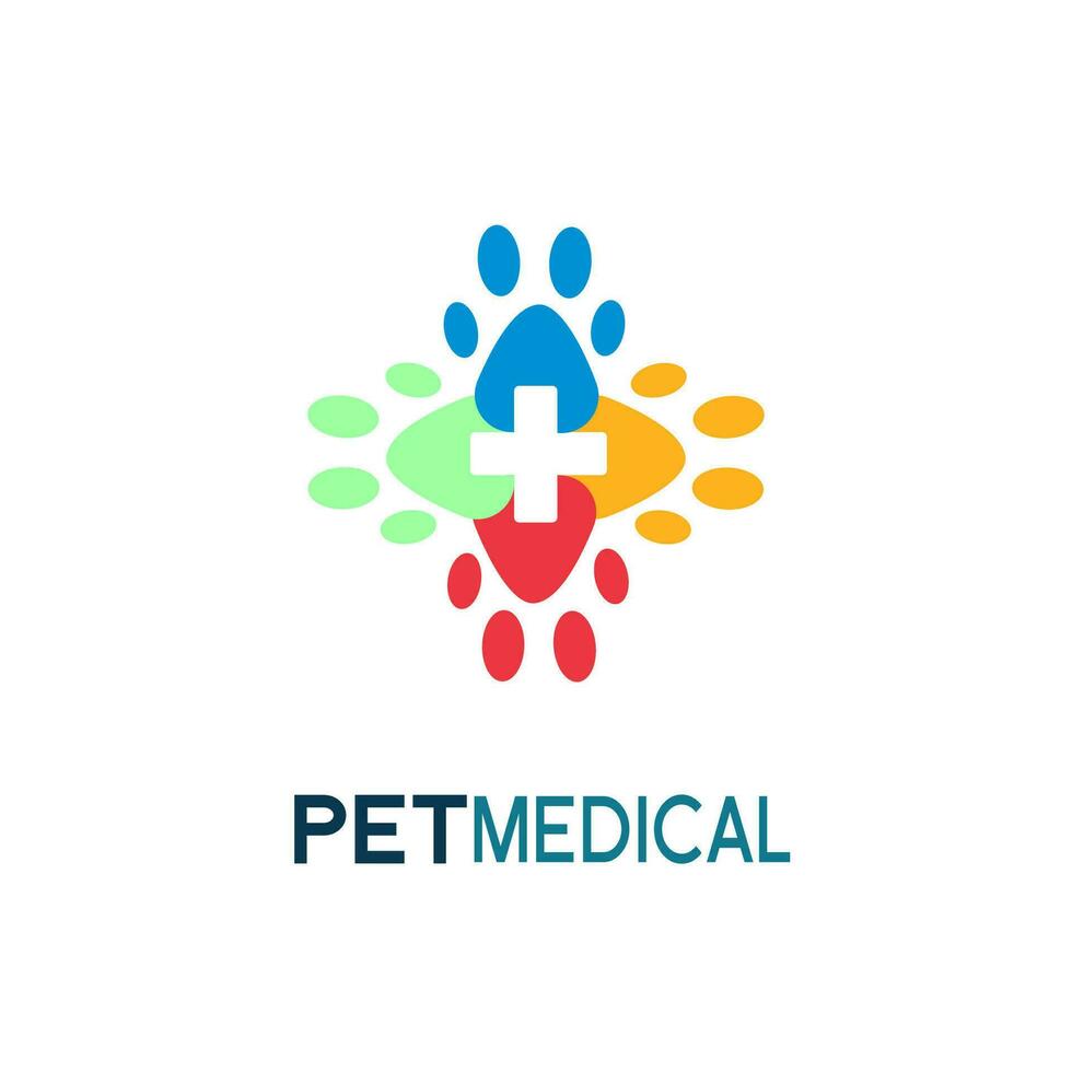 animal médico logotipo Projeto criativo modelo vetor
