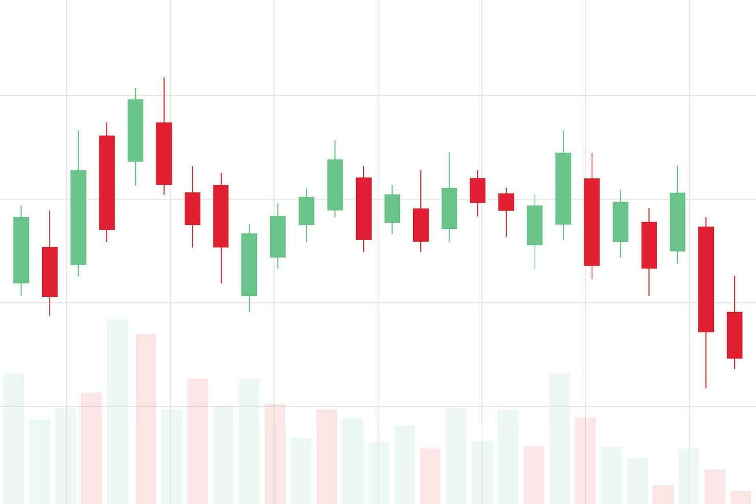 negócio vela vara gráfico gráfico de negociação de investimento no mercado de ações no design de fundo branco. ponto de alta, tendência do gráfico. ilustração vetorial vetor