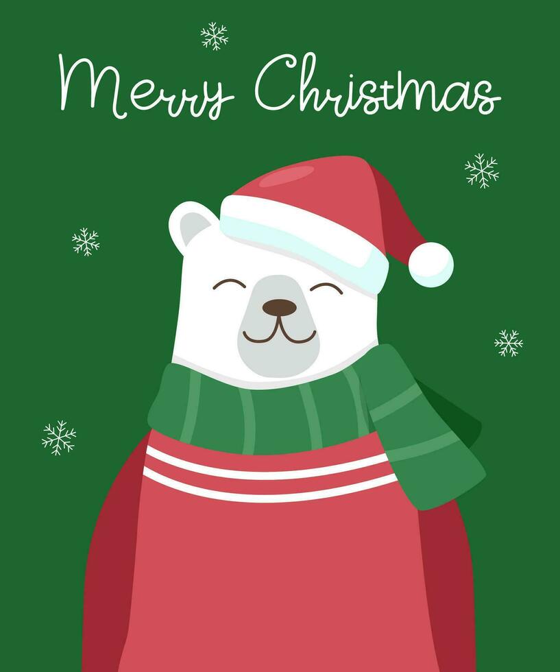 branco Urso alegre Natal vetor