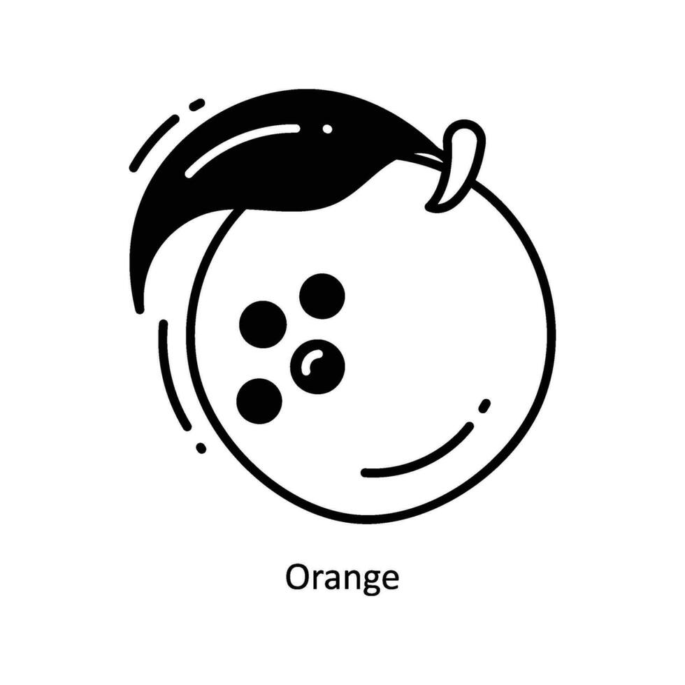 laranja rabisco ícone Projeto ilustração. Comida e bebidas símbolo em branco fundo eps 10 Arquivo vetor