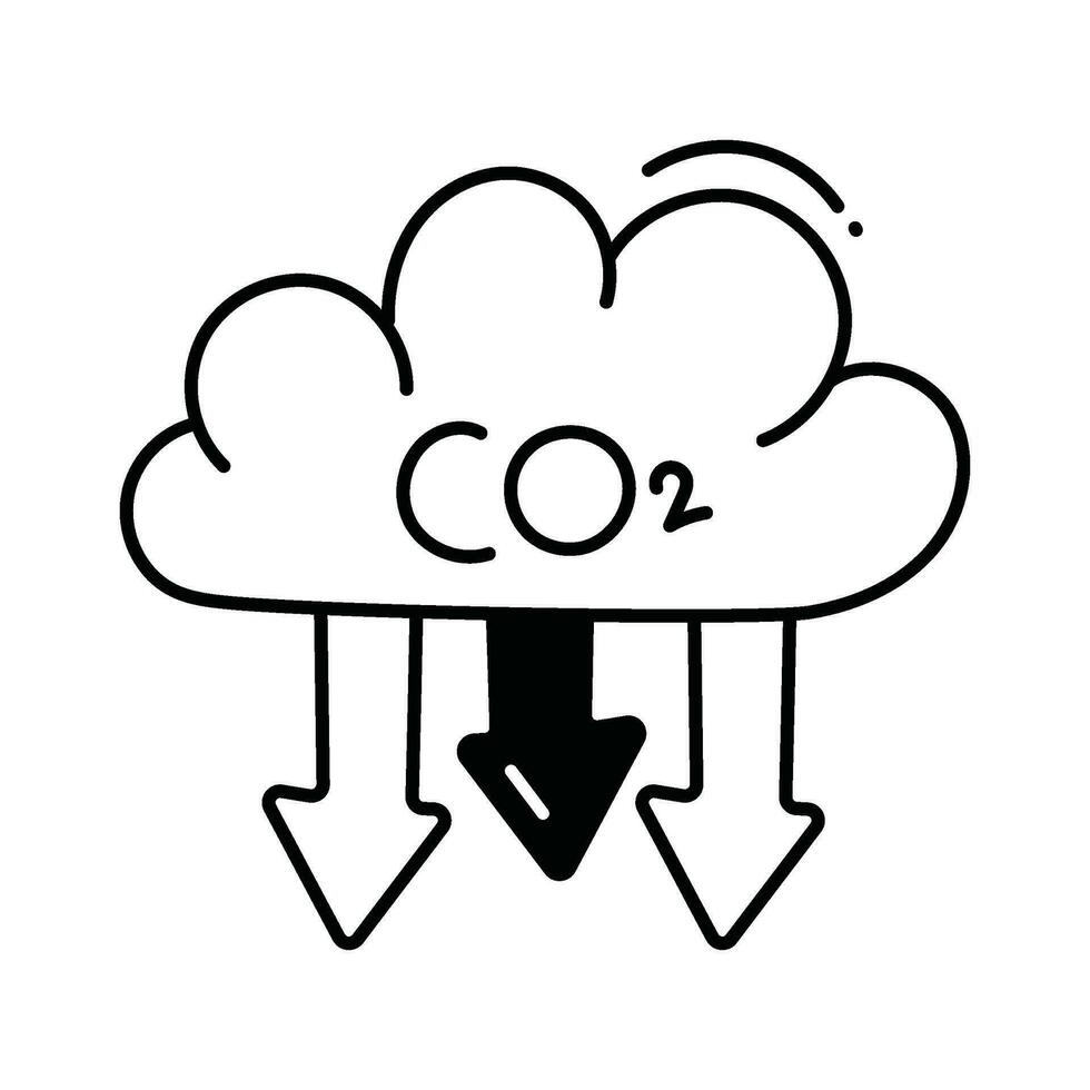 co2 carbono dióxido rabisco ícone Projeto ilustração. ecologia símbolo em branco fundo eps 10 Arquivo vetor