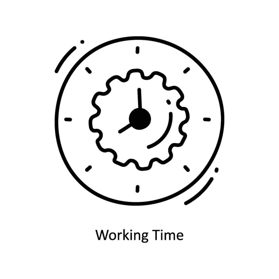 trabalhando Tempo rabisco ícone Projeto ilustração. comece símbolo em branco fundo eps 10 Arquivo vetor