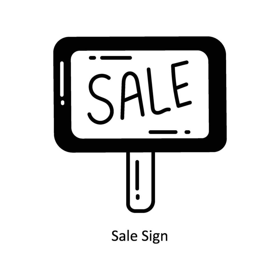 venda placa rabisco ícone Projeto ilustração. comércio eletrônico e compras símbolo em branco fundo eps 10 Arquivo vetor