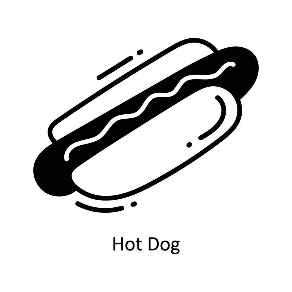 quente cachorro rabisco ícone Projeto ilustração. Comida e bebidas símbolo em branco fundo eps 10 Arquivo vetor