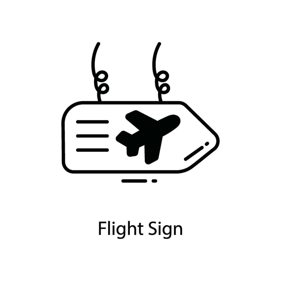 voar placa rabisco ícone Projeto ilustração. viagem símbolo em branco fundo eps 10 Arquivo vetor