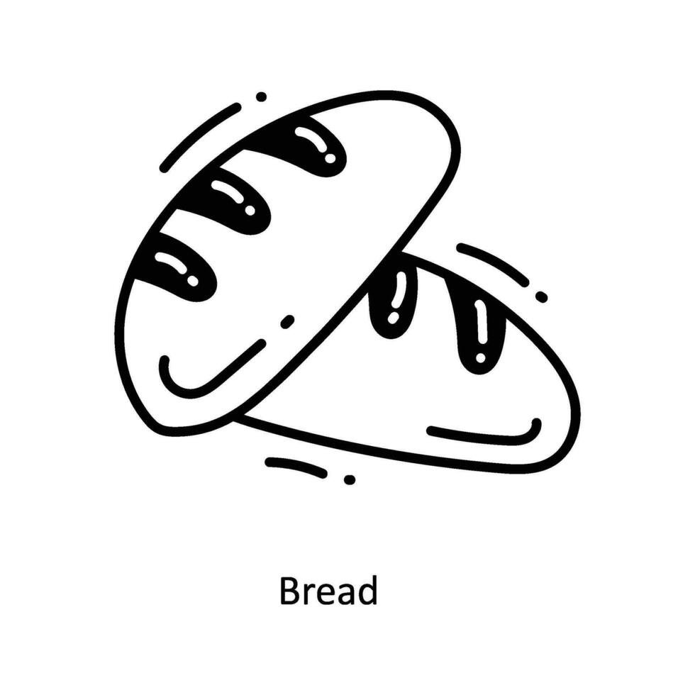 pão rabisco ícone Projeto ilustração. Comida e bebidas símbolo em branco fundo eps 10 Arquivo vetor