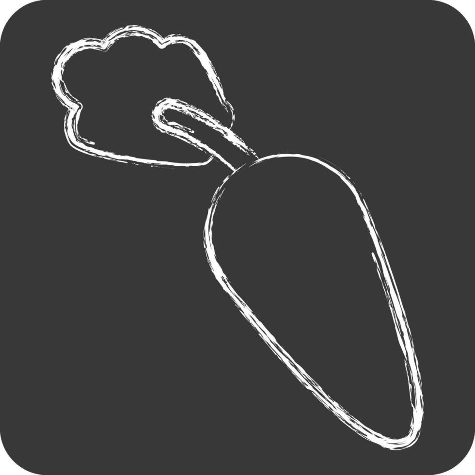 ícone cenoura. relacionado para fruta e vegetal símbolo. giz estilo. simples Projeto editável. simples ilustração vetor