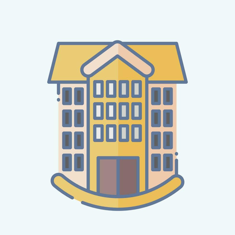 ícone escola. relacionado para ícone construção símbolo. rabisco estilo. simples Projeto editável. simples ilustração vetor