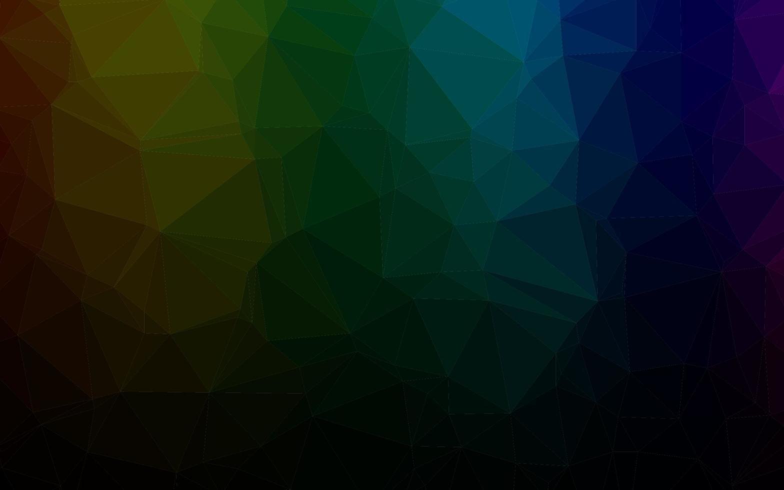 layout abstrato de polígono de vetor de arco-íris multicolorido escuro.