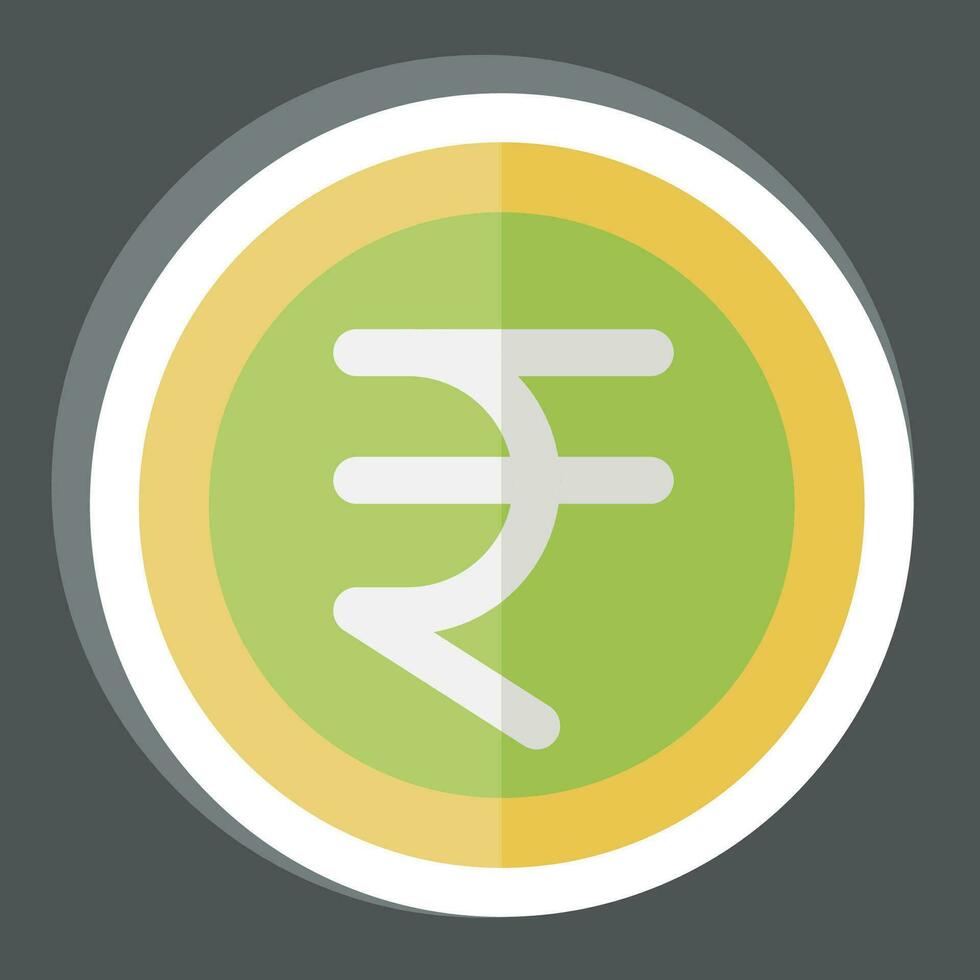 adesivo rupia. relacionado para Índia símbolo. simples Projeto editável. simples ilustração vetor