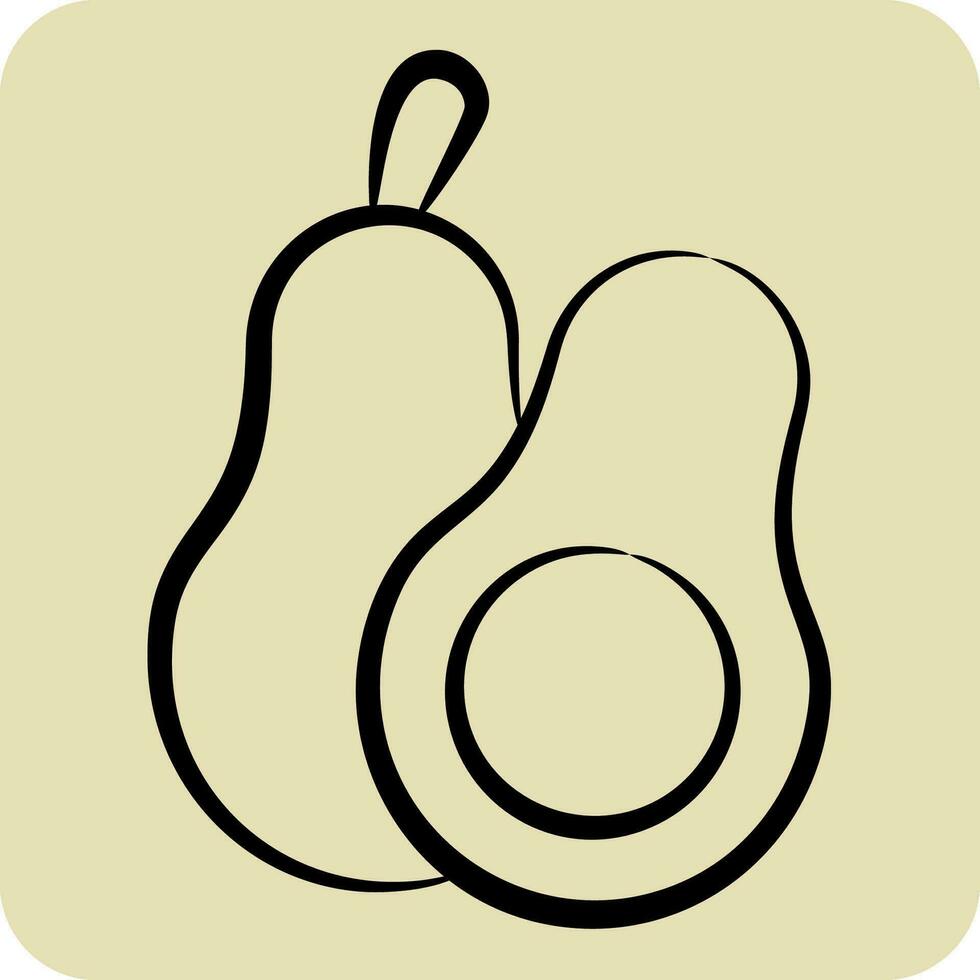 ícone abacate. relacionado para fruta e vegetal símbolo. mão desenhado estilo. simples Projeto editável. simples ilustração vetor