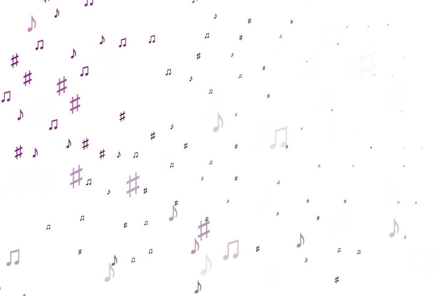 pano de fundo vector roxo claro com notas musicais.