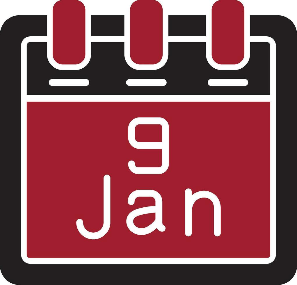 janeiro 9 vetor ícone