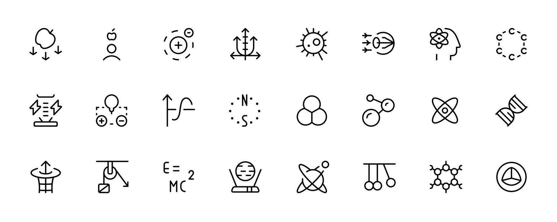 Ciência ícone, Ciência atividade relacionado vetor conjunto Projeto com editável AVC. linha, sólido, plano linha, fino estilo e adequado para rede página, Móvel aplicativo, interface do usuário, ux Projeto.