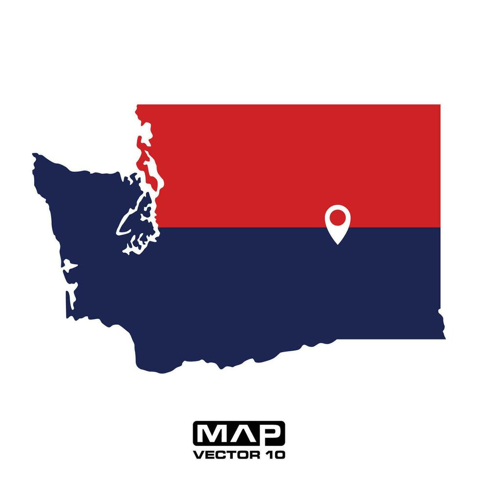 Washington mapa vetor elementos, Washington mapa vetor ilustração, Washington mapa vetor modelo