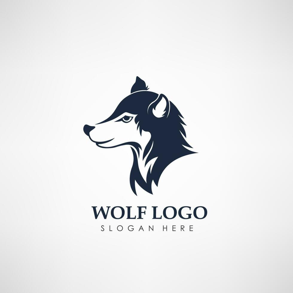Lobo conceito logotipo modelo. rótulo para Caçando, companhia ou organização, vetor ilustração