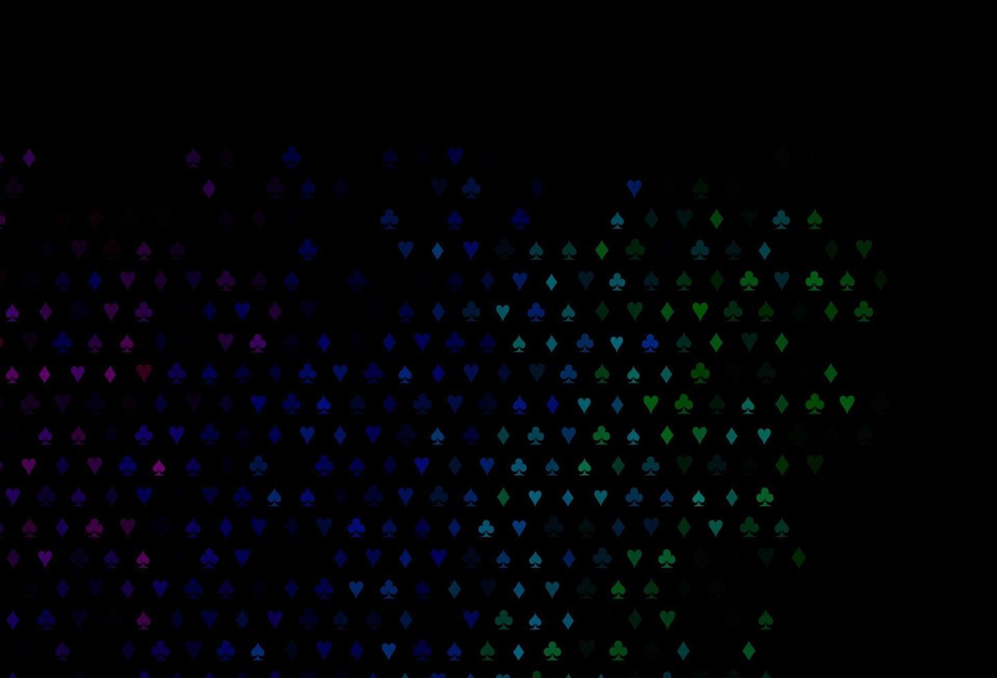 layout de vetor de arco-íris multicolorido escuro com elementos de cartas.