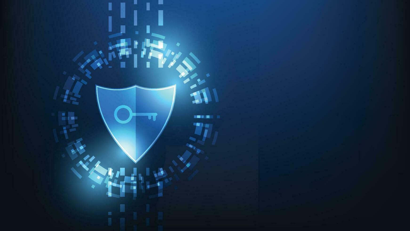 digital escudo com virtual tela em Sombrio fundo cyber segurança tecnologia fraude prevenção conceito vetor
