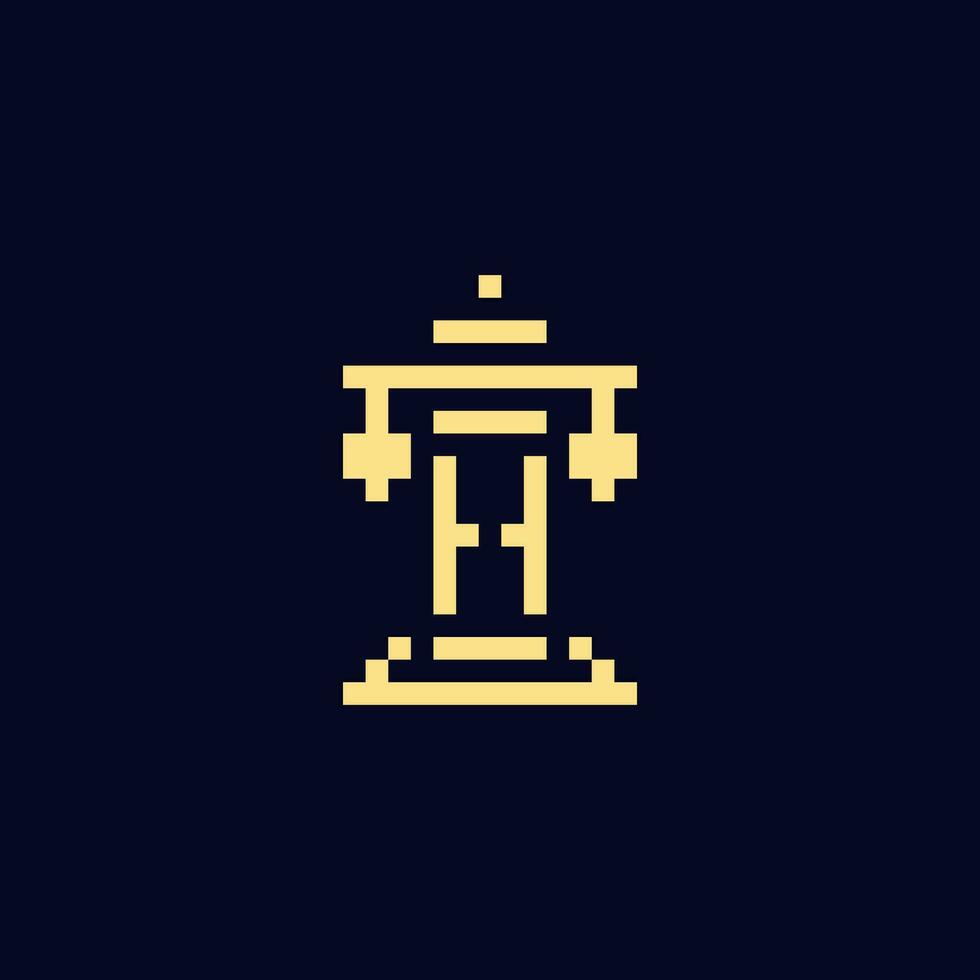 uma pixelizada logotipo inicial h vetor