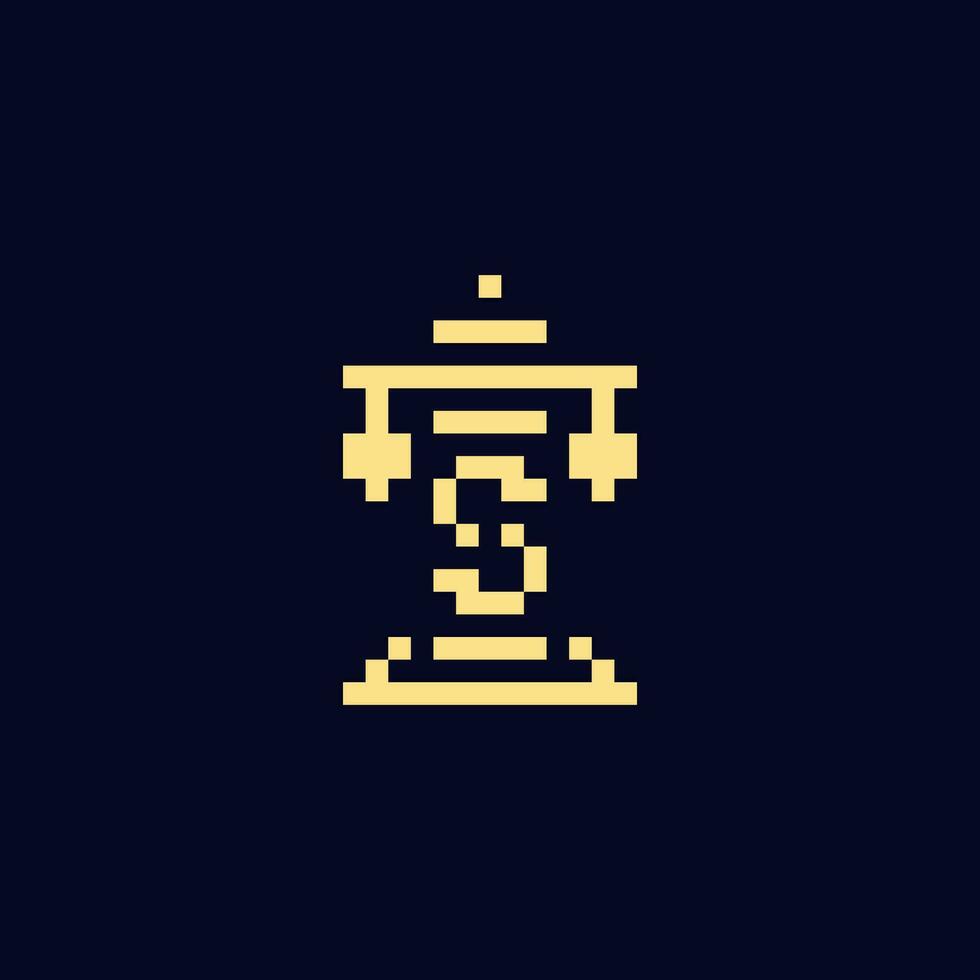 uma pixelizada logotipo inicial s vetor