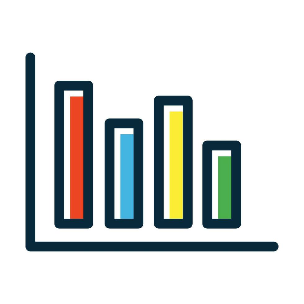 Barra gráfico preenchidas Sombrio cores ícone para pessoal e comercial usar. vetor