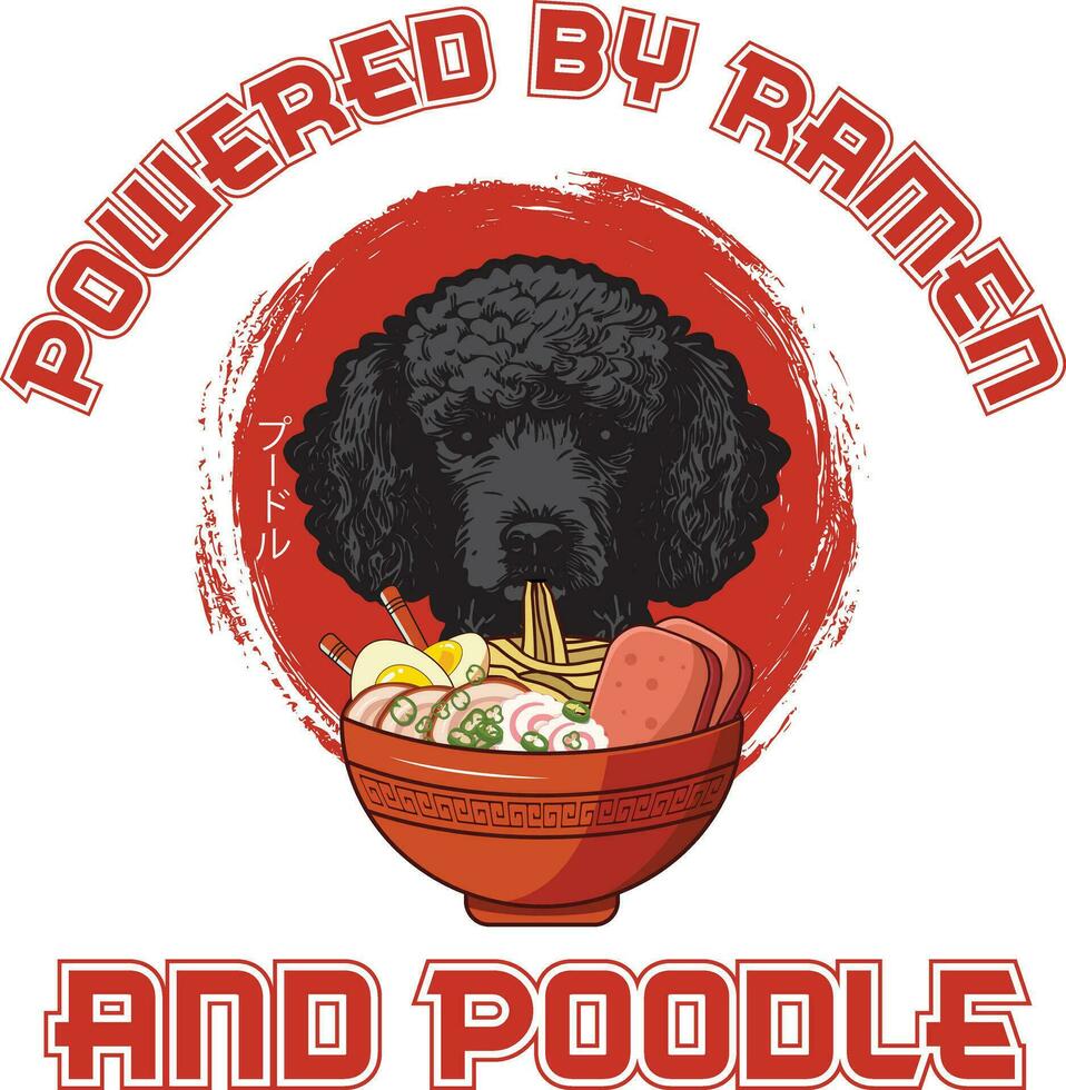 ramen Sushi poodle cachorro desenhos estão amplamente empregado através vários Unid. vetor