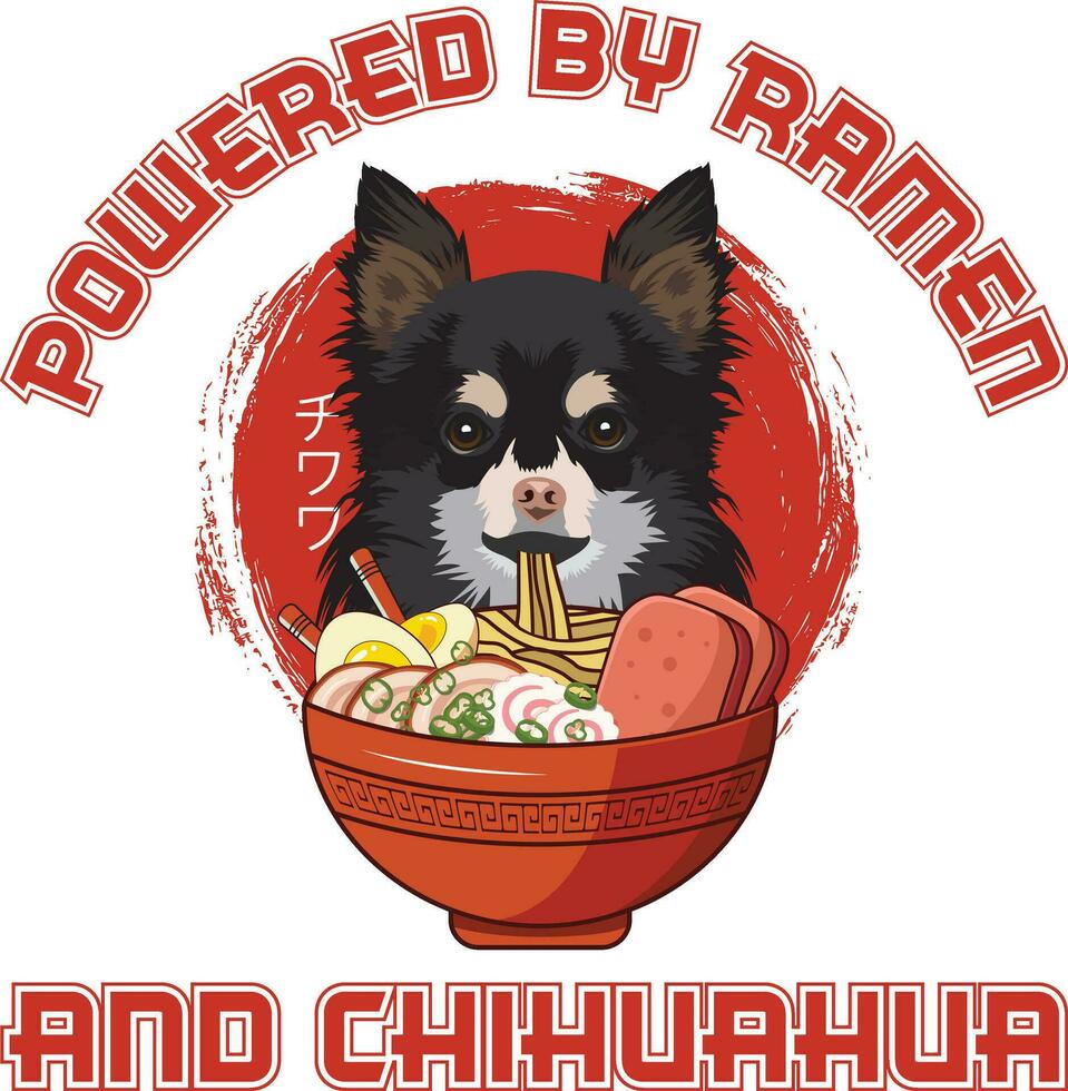 ramen Sushi chihuahua cachorro camiseta vetor