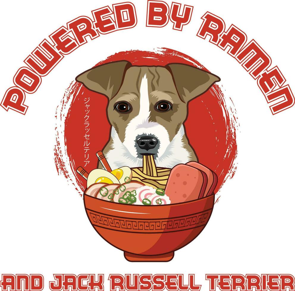 ramen Sushi jack russell terrier cachorro desenhos estão amplamente empregado através vários Unid. vetor