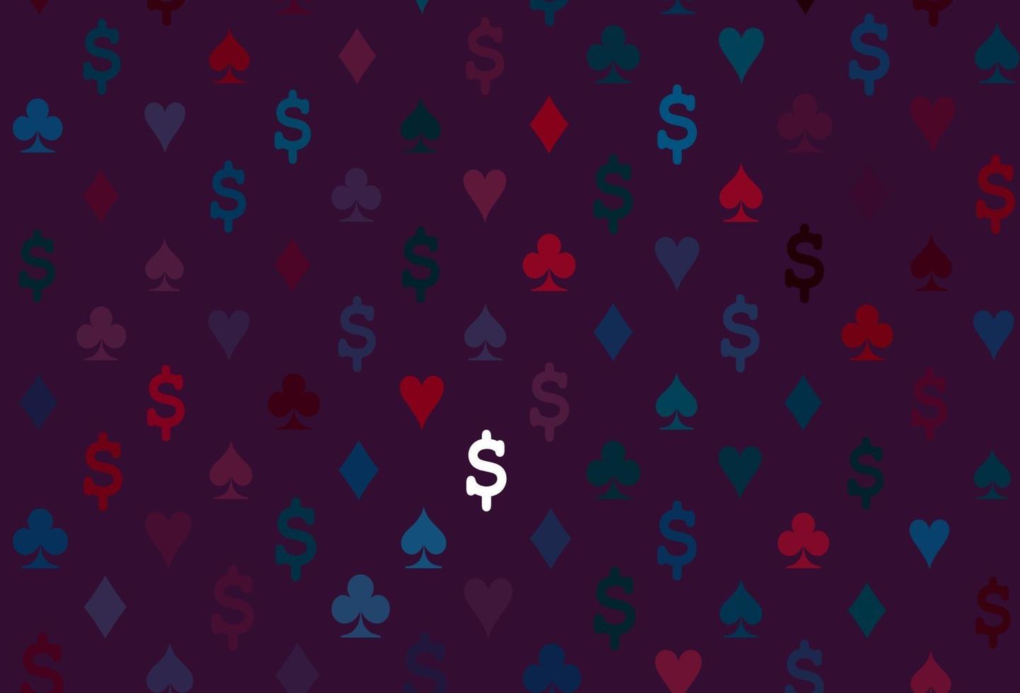 textura vector azul e vermelho escuro com cartas de jogar.