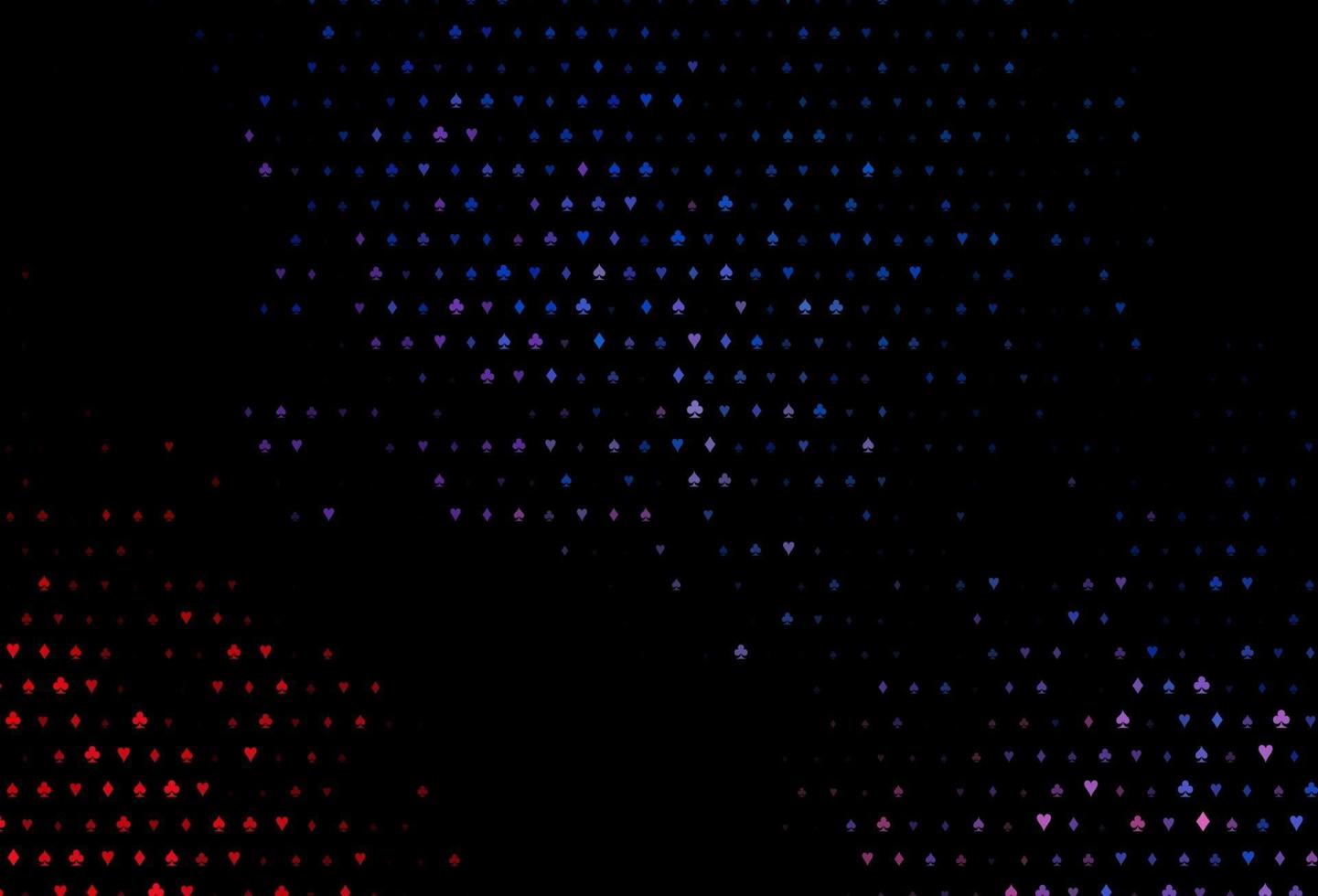 modelo de vetor azul e vermelho escuro com símbolos de pôquer.