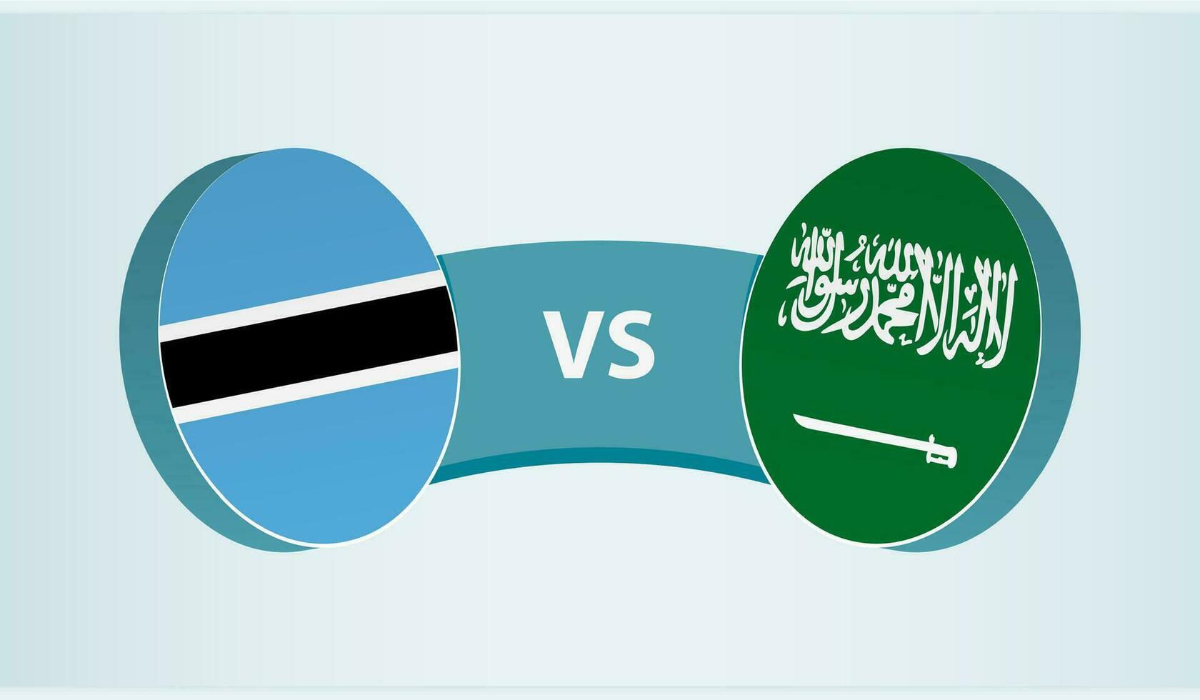botsuana versus saudita Arábia, equipe Esportes concorrência conceito. vetor