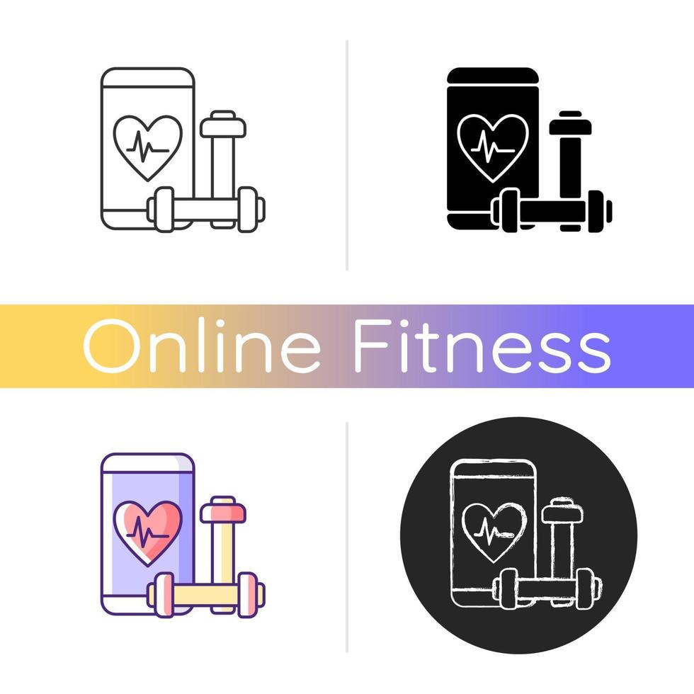 ícone de aplicativo de fitness online. vetor