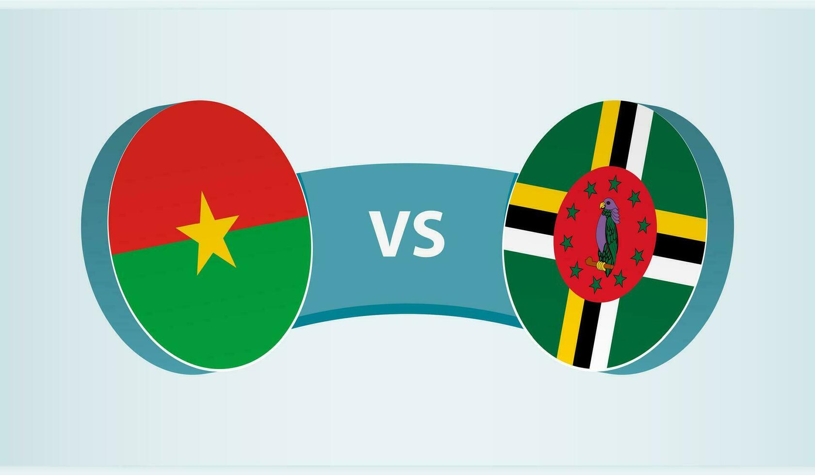 burkina faso versus dominica, equipe Esportes concorrência conceito. vetor