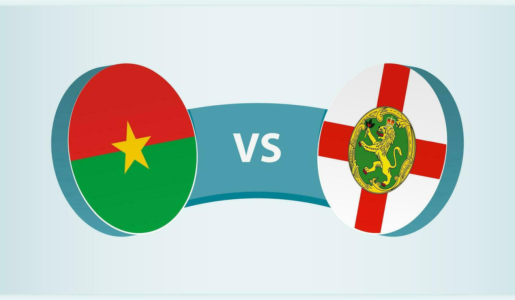 burkina faso versus alderney, equipe Esportes concorrência conceito. vetor