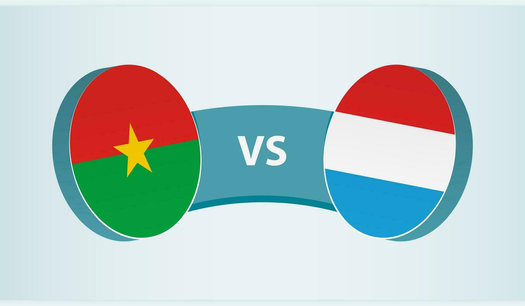 burkina faso versus Luxemburgo, equipe Esportes concorrência conceito. vetor