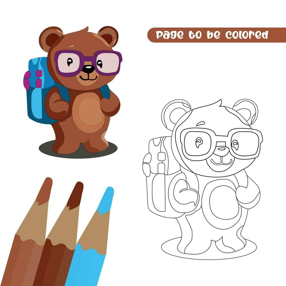 Urso de pelúcia Urso coloração Páginas para crianças. página para estar colori vetor