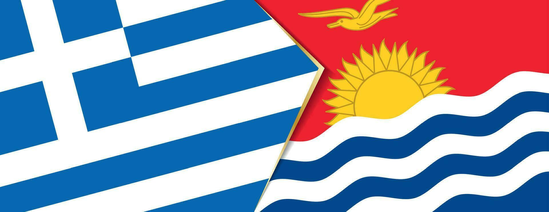 Grécia e Kiribati bandeiras, dois vetor bandeiras.