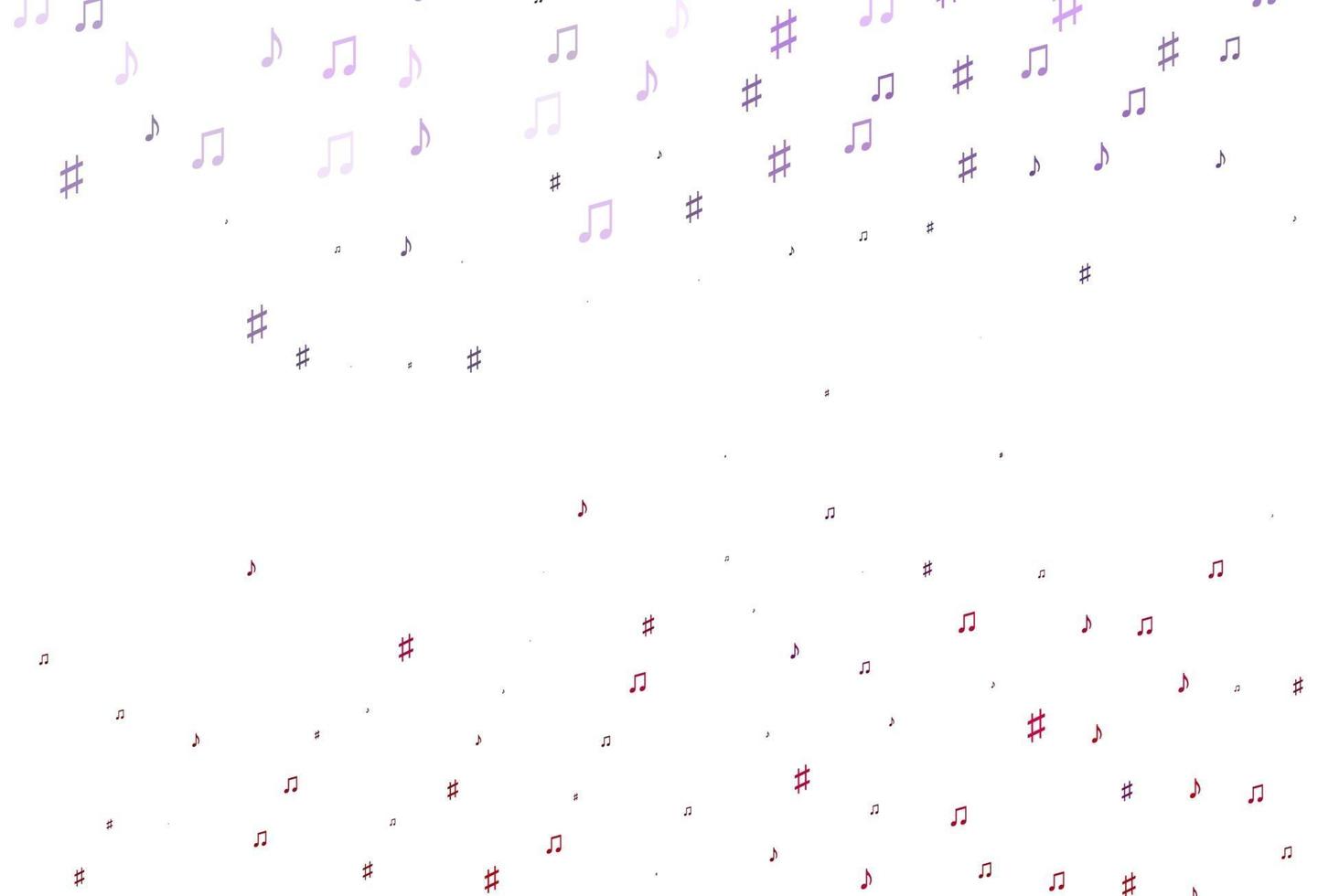 pano de fundo vector roxo claro com notas musicais.