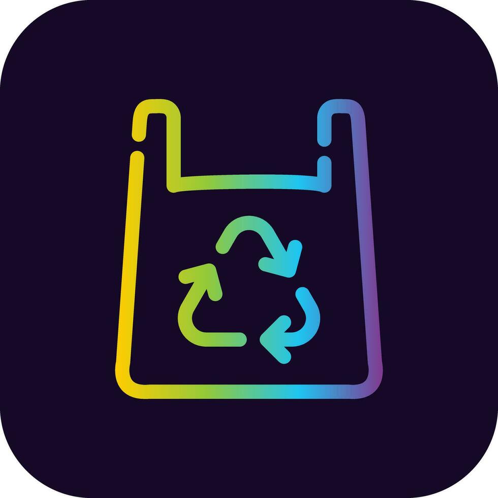 design de ícone criativo de saco plástico reciclado vetor