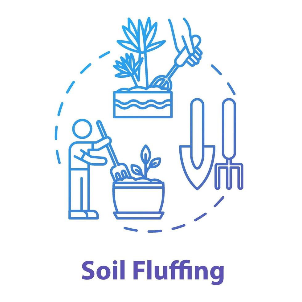 ícone do conceito de fluffing de solo vetor