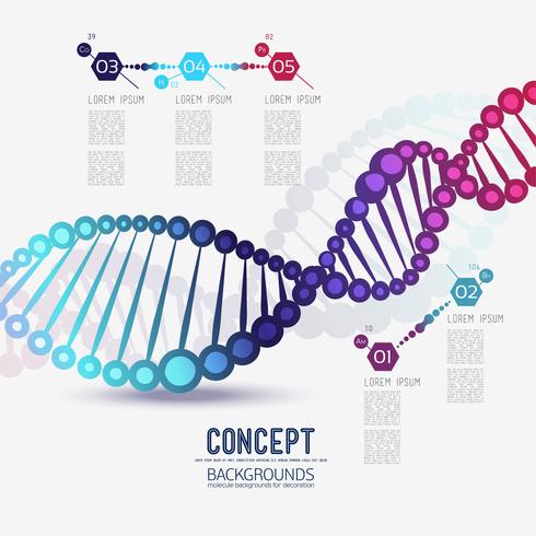 DNA de estrutura geométrica cor abstrata, o escopo de moléculas vetor