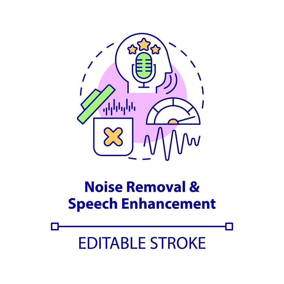 ícone do conceito de remoção de ruído vetor