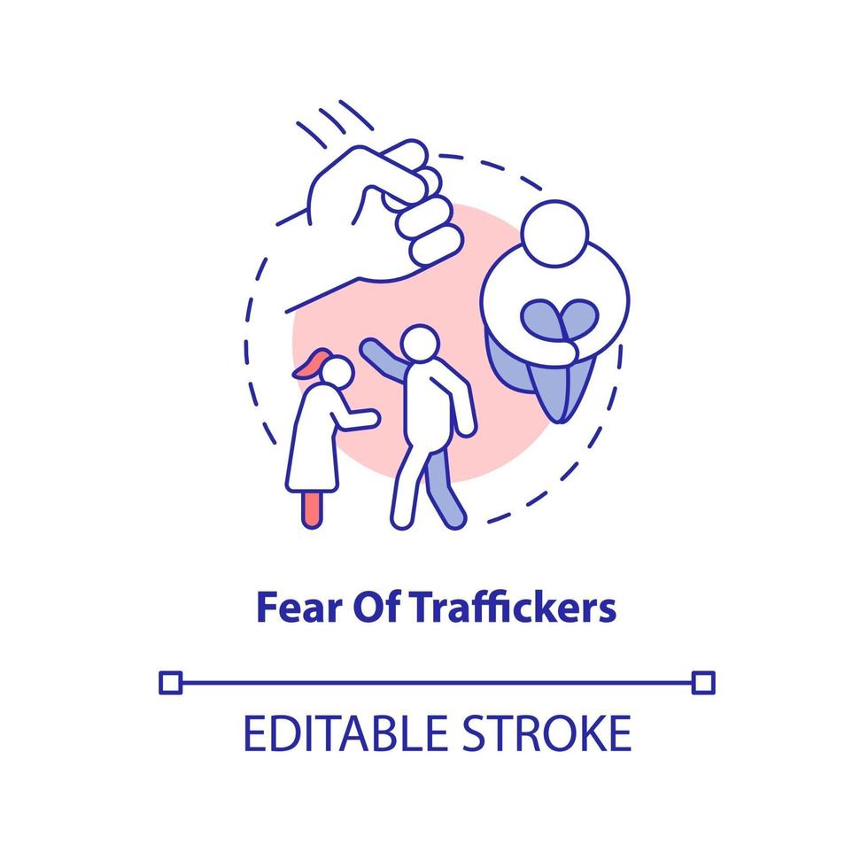 ícone do conceito de medo de traficantes vetor