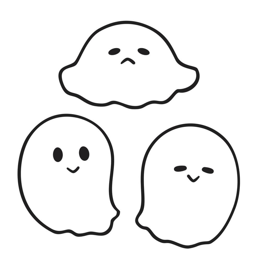 fofa desenho animado fantasma vaia simples vetor arte. fantasma blob personagem