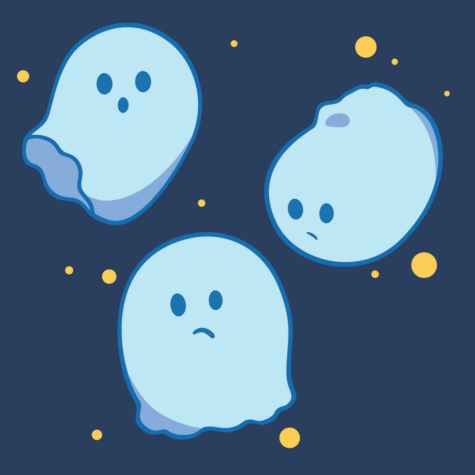 fofa desenho animado fantasma vaia simples vetor arte. fantasma blob personagem