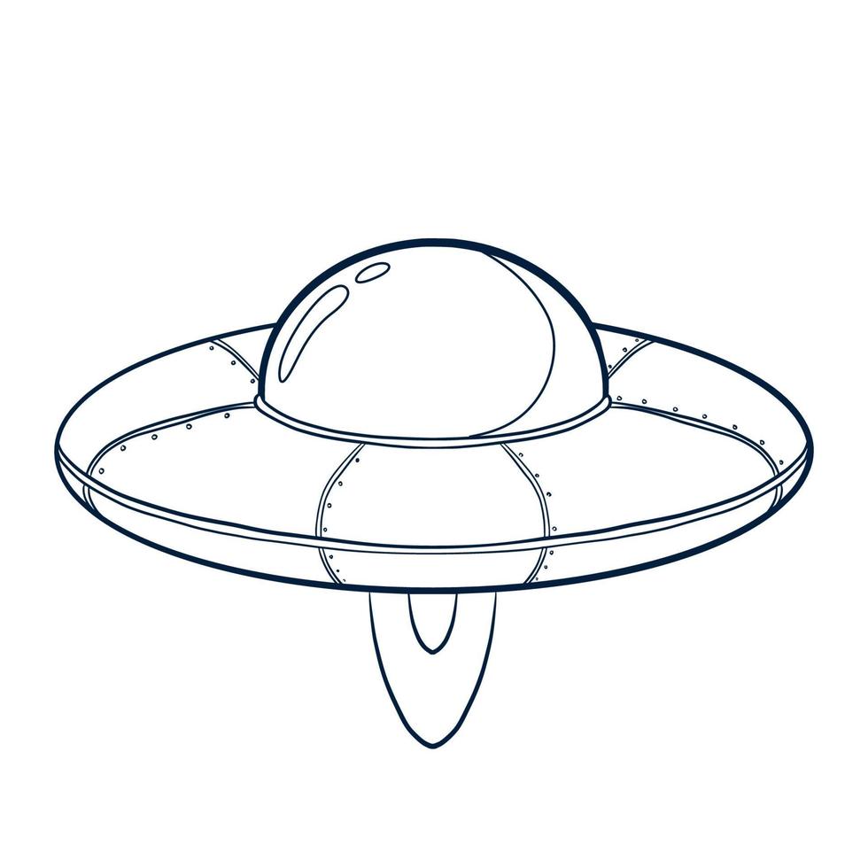 ilustração de nave espacial line art vetor