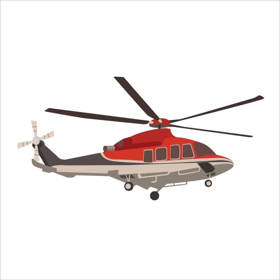 design de clip-art em cores planas de helicóptero vetor