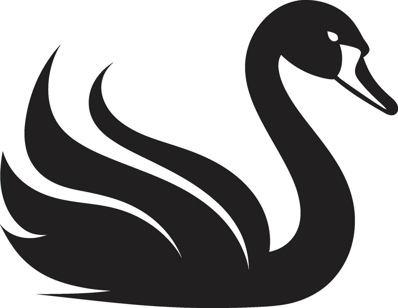 à moda cisne logotipo esculpido cisne arte vetor