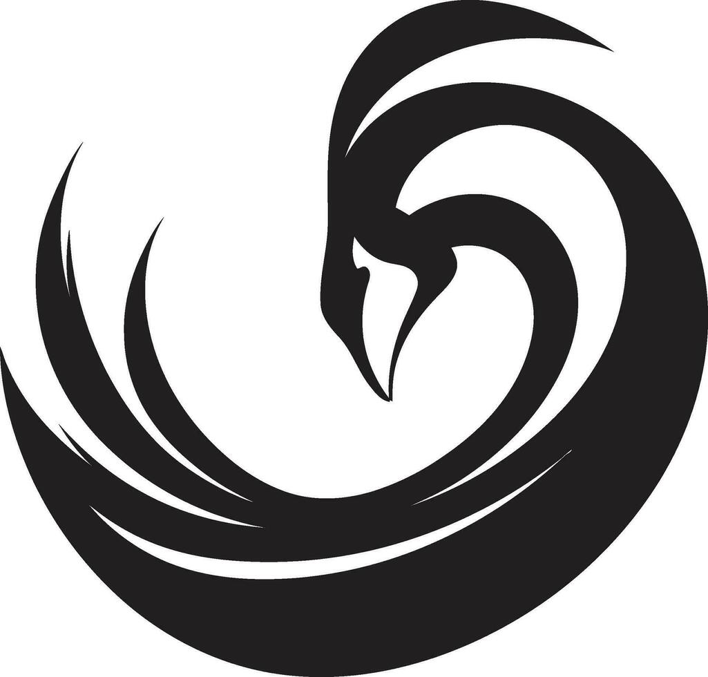 à moda cisne perfil ícone minimalista cisne gráfico vetor